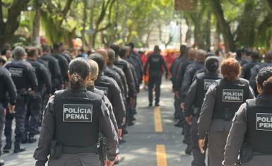 Polícia Penal se apresenta pela primeira vez com os policiais no desfile do 7 de Setembro.